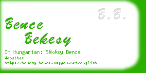 bence bekesy business card
